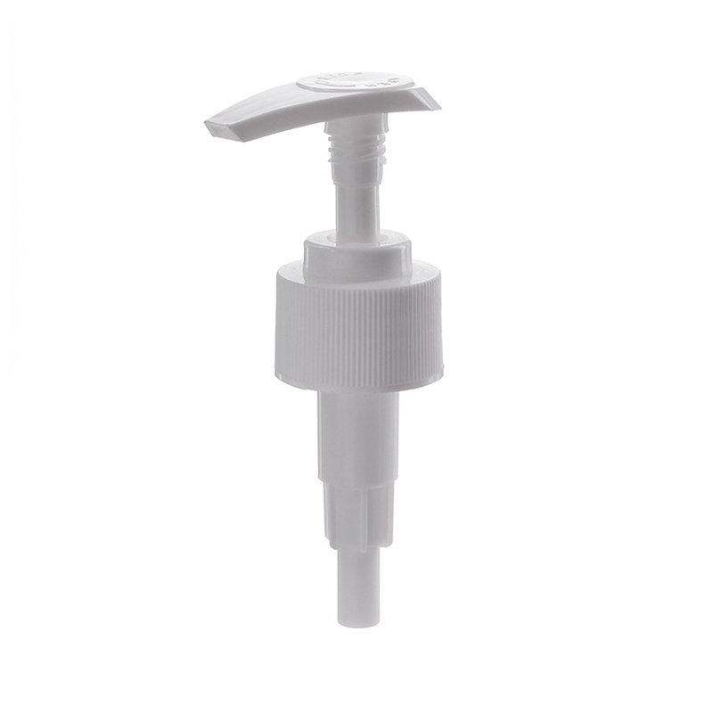 28/410 White PP Ribbed Twist Lock Down Lotion Pump - Image 2