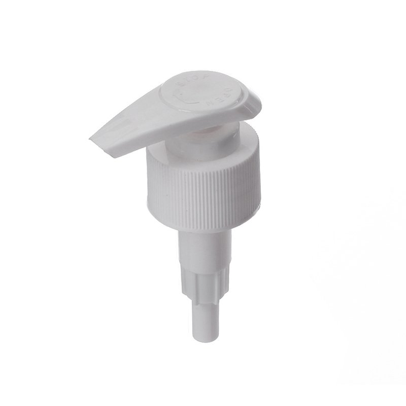 28/410 White PP Ribbed Twist Lock Down Lotion Pump - Image 3