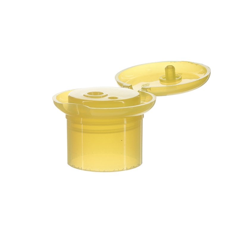 24/415 Yellow PP Plastic Smooth Flip Top Cap - Image 2