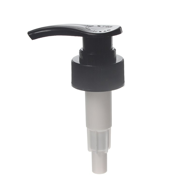 32/410 Black/White PP Ribbed Twist Lock Down Lotion Pump
