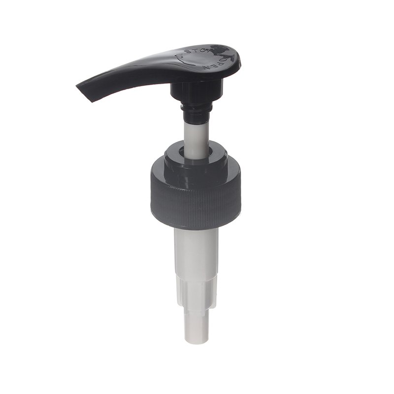 32/410 Black/White PP Ribbed Twist Lock Down Lotion Pump - Image 2