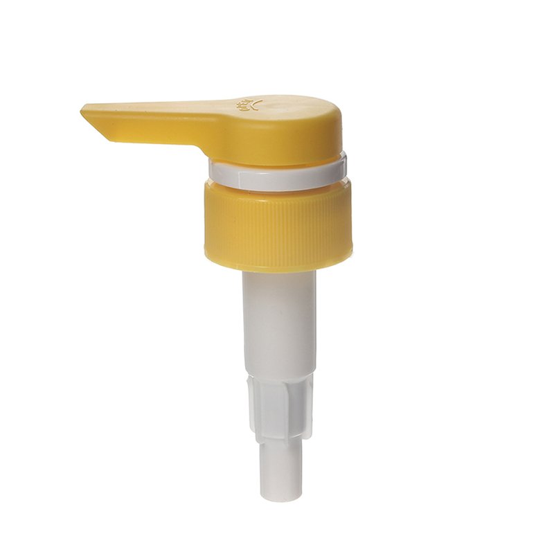 Massage Cream Pump, 32-410, Ribbed, Lock Down, Yellow, 2ml Output