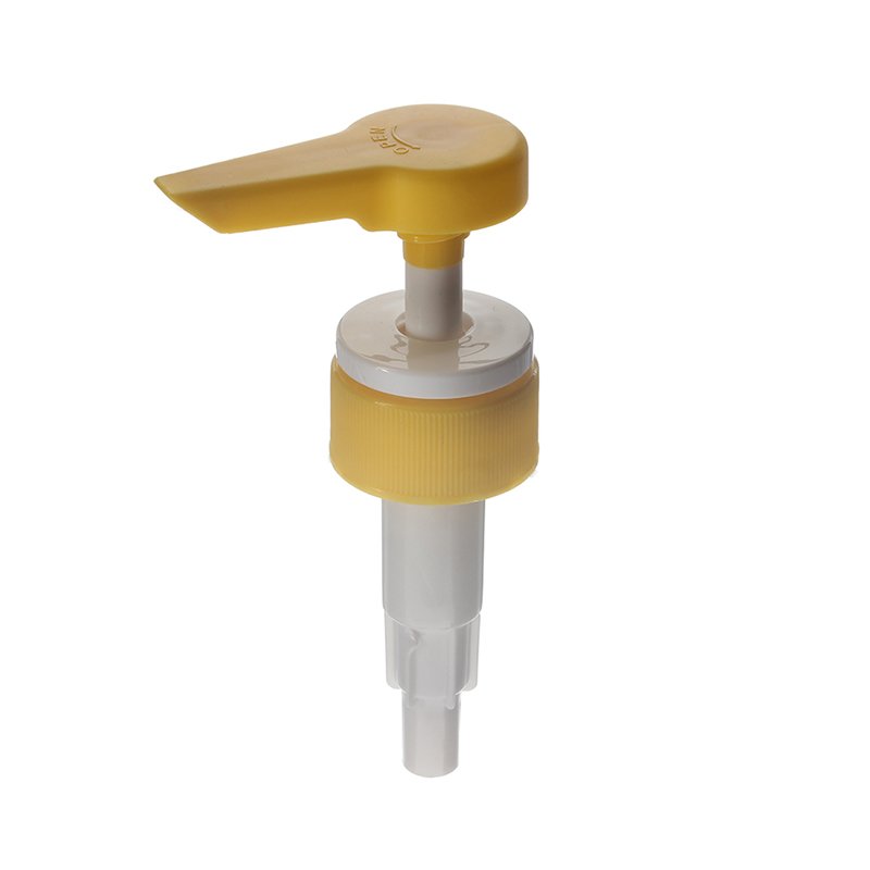 Massage Cream Pump, 32-410, Ribbed, Lock Down, Yellow, 2ml Output - unlocked