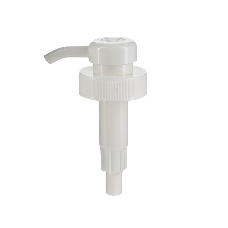 38-400 Lotion Pump, 38mm, Ribbed, Lock Down, White, 2ml Output - KIWL Plastic