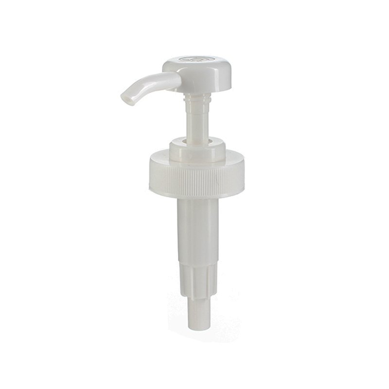 38-400 Lotion Pump, 38mm, Ribbed, Lock Down, White, 2ml Output - unlocked - KIWL Plastic