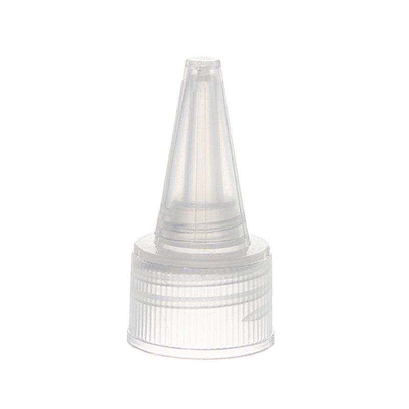 18-410 CLear PP Plastic Ribbed Spout Cap with PE Foam Liner JZ95L01(1)