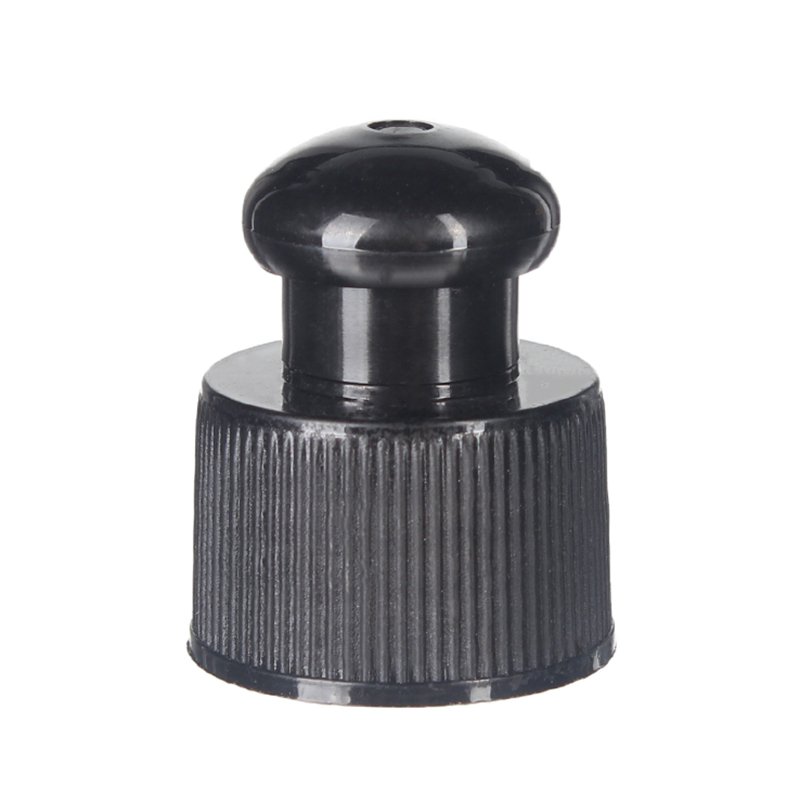24-410 Black PP Plastic Ribbed Push Pull Cap TL65L03(3)