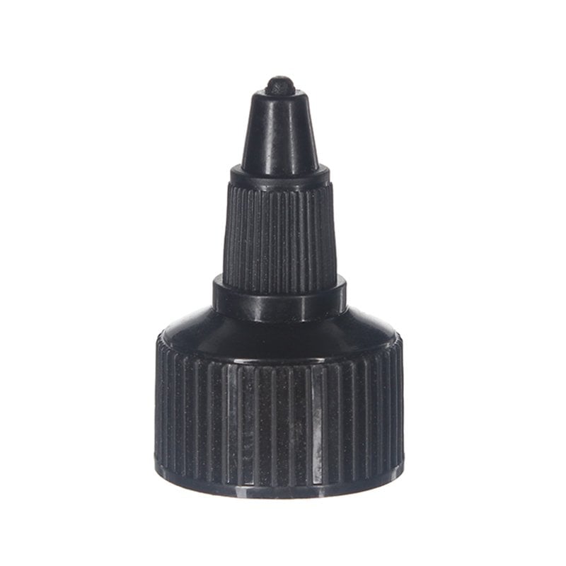 24-410 Black PP Plastic Ribbed Spout Cap with PE Foam Liner TL65L01 (1)