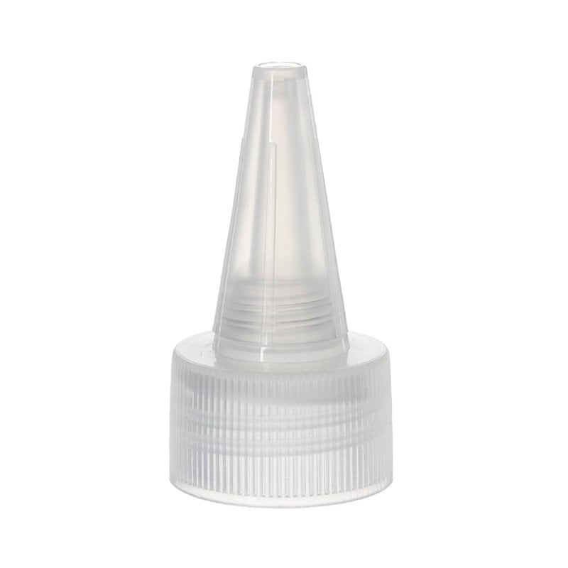 24-410 Clear PP Plastic Ribbed Spout Cap with PE Foam Liner JZ65L01 (1)