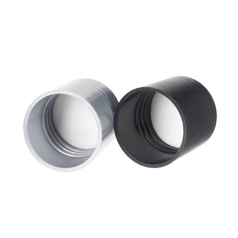 24mm 24-415 Black PP Plastic Smooth Plain Screw Cap with PE Foam Liner XG60G02 (4)