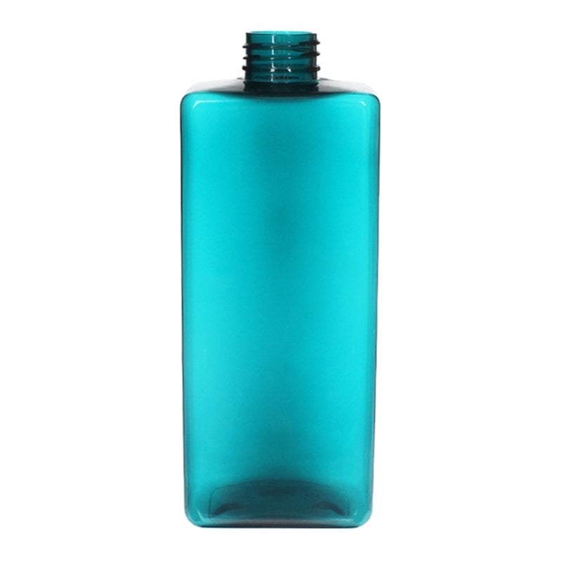 500ml Green PET Plastic Square Bottles 01500FB05M (1)