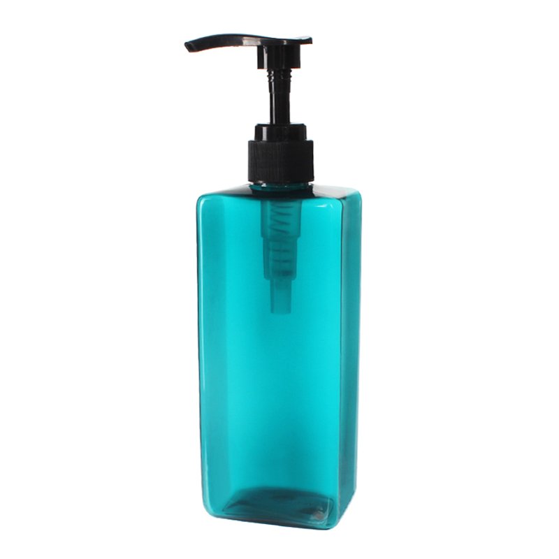 500ml Green PET Plastic Square Bottles 01500FB05M (3)