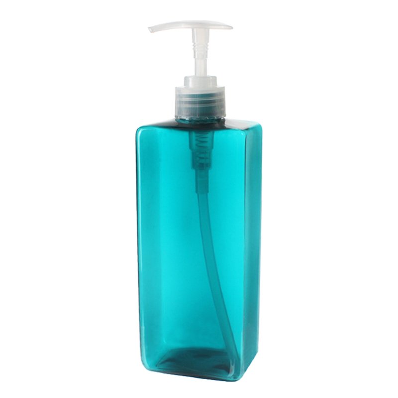 500ml Green PET Plastic Square Bottles 01500FB05M (4)
