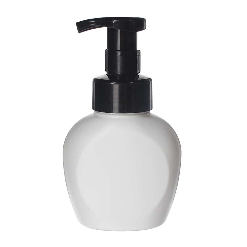 Foaming Bottle Wholesale, 300ml, Yellow, HDPE, Oval, 43mm Finish - with black foamer pump