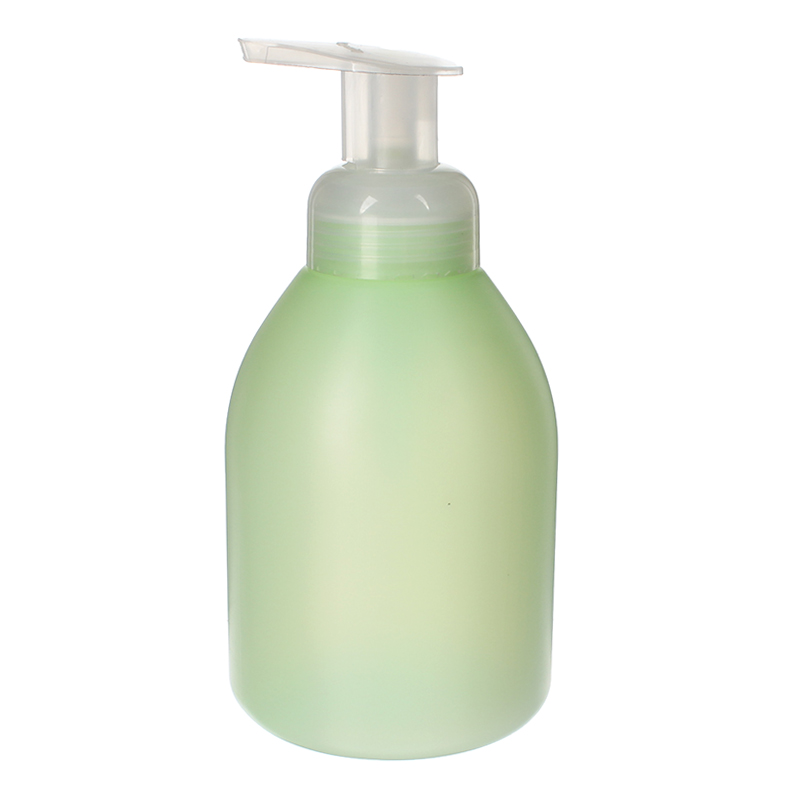 Bathroom Foam Dispenser for Shampoo, 400ml, HDPE, Green, Round, 40mm - with another pump