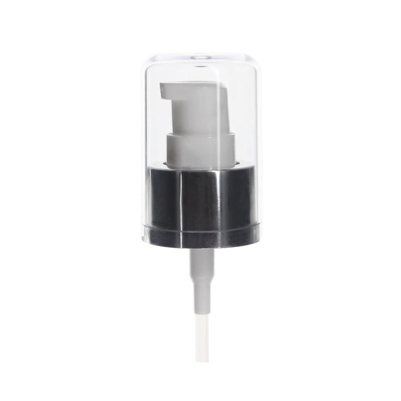 Metal Treatment Pump, 24-410, Shiny Silver, Clear AS Hood, 0.6ml Output