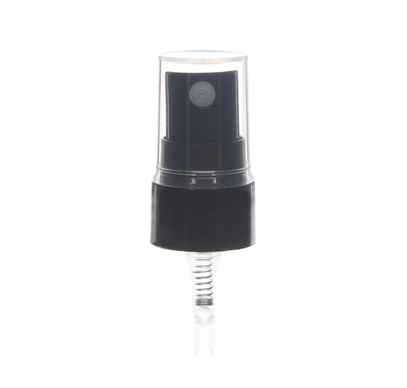 18/400 Black Plastic Finger Sprayer, Smooth, Clear PP Hood