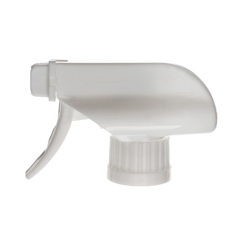 Ratchet closure trigger sprayer – angled view, spray only, white, 28-410, 1.3 ml