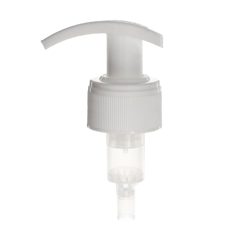 28/410 Wholesale Plastic Spring Outside White Ribbed Lock-Up Lotion Pump, 2.0ml Output