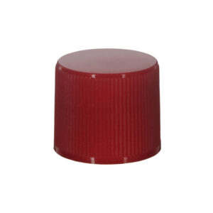 20mm 20-415 Red Plastic Ribbed Plain Screw Top Cap with Liner