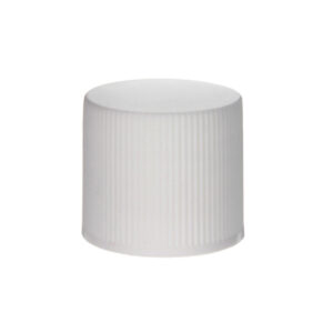 28/415 White Plastic Ribbed Screw Cap with Liner, Stipple Top