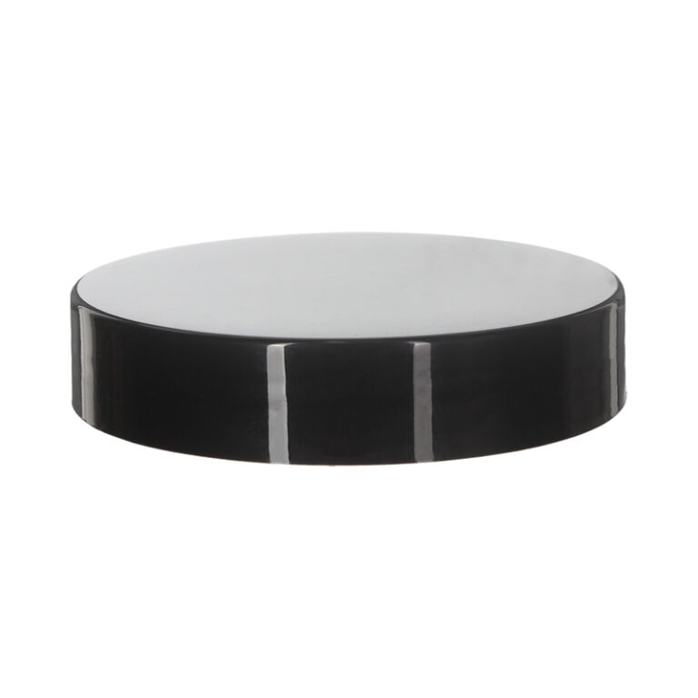 68mm 68-400 Black Plastic Smooth Plain Screw Cap with Liner