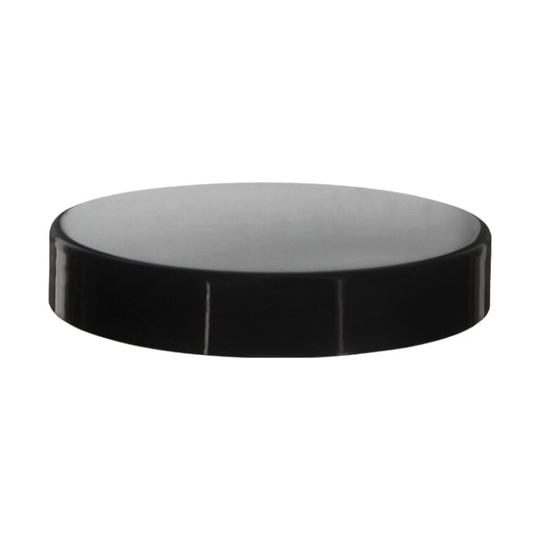 89mm 89-400 Black Plastic Smooth Plain Screw Cap with Liner